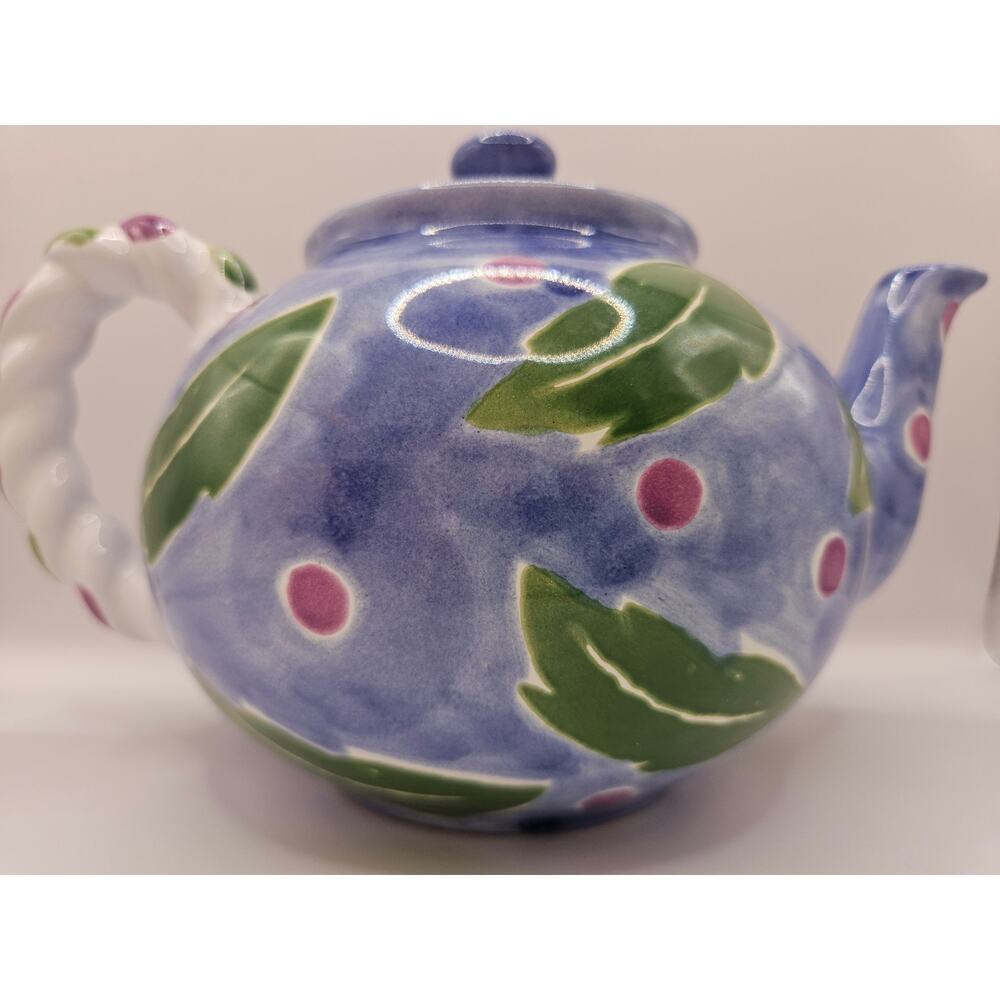 Vintage Beautiful Mesa International Handmade Hungary Teapot Blue F32